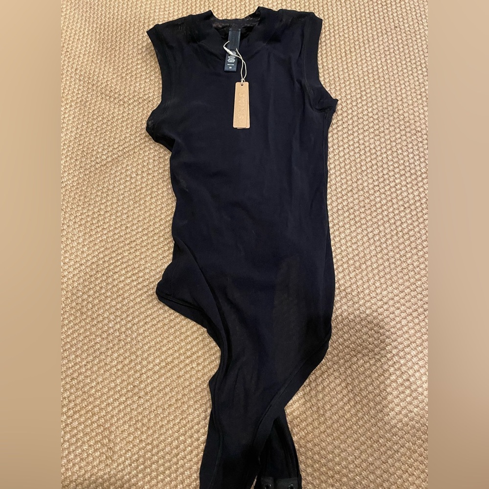 SKIMS Summer Mesh Mock Neck Bodysuit/ Onyx